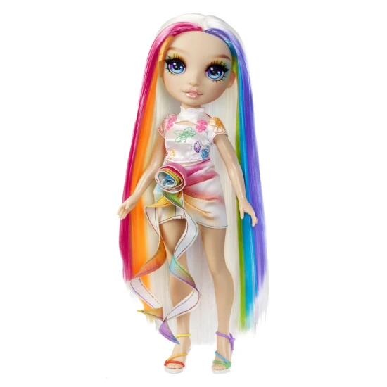 Rainbow High Amaya Puppe mit langen bunten Haaren und Haarkreiden
