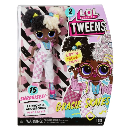 L.O.L. Surprise Tweens Gracie Skates Puppe aus Serie 2 mit 15 Überraschungen und beweglichen Gelenken, Höhe 16,5 cm