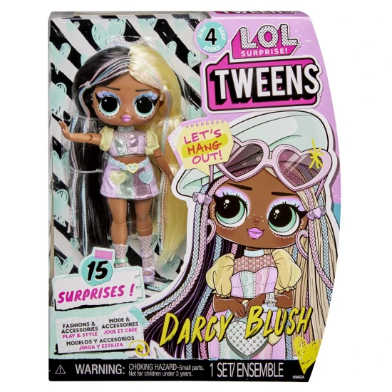 L.O.L. Surprise Tweens Darcy Blush Puppe aus Serie 4 mit 15 Accessoires, Höhe 16,5 cm
