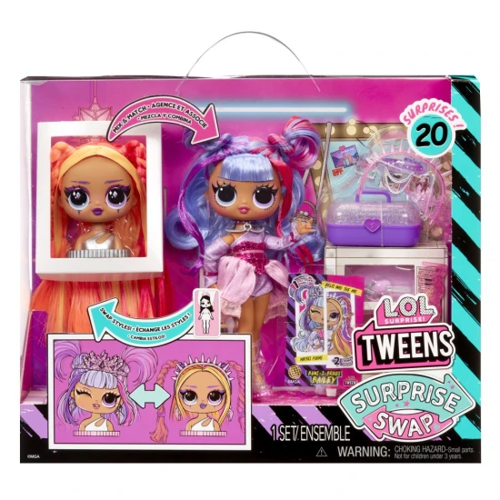 L.O.L. Surprise Swap Tweens Bailey Puppe mit Mini-Frisierkopf und Haar-Accessoires, 16,5 cm hoch