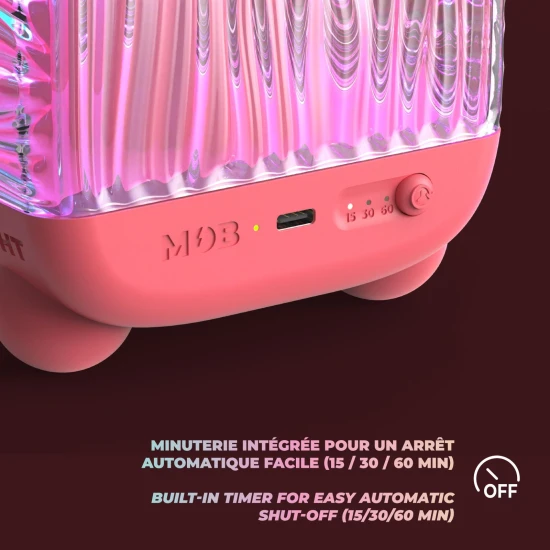 Nachtlicht und Lautsprecher MOB Wavy Light Coral