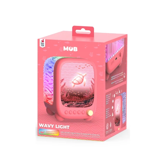 Nachtlicht und Lautsprecher MOB Wavy Light Coral