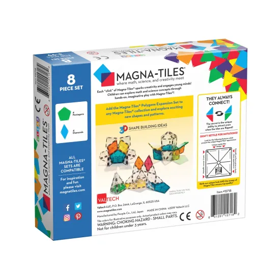 Original 8-teiliger Magnetbausatz MAGNA-TILES.