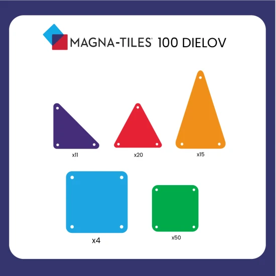 Original 100-teiliger Magnetbausatz MAGNA-TILES