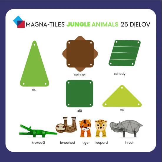 Der originale magnetische Bausatz MAGNA-TILES® Jungle.