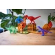 Magnetisches Dino-Bauset mit Dinosauriern und bunten Teilen.