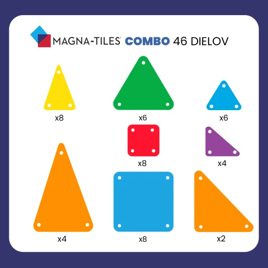 Das Magna-Kacheln-Bauset kombiniert große und kleine Teile.