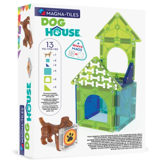 MAGNA-TILES Hundehütte Magnetisches Bauset – Hundehütte für Kinder mit Figur und Dekoration