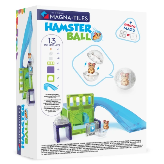 MAGNA-TILES® Hamsterball Magnetbausatz – 13 Teile inklusive Kugel und Hamsterfigur
