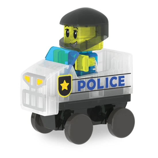 MAGNA-TILES® Polizeistreife Magnet-Bausatz – Kinder-Polizeiauto mit Figur und Ampel