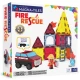 MAGNA-TILES Feuerwehr-Magnetbausatz – Kinder-Feuerwehrauto, Feuerwehrfigur und Feuerelemente