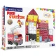 MAGNA-TILES Magnetisches Bauset Feuerwehrwache – Kinderbauset mit Feuerwehrmann, Leiter, Lichtern und Sirene