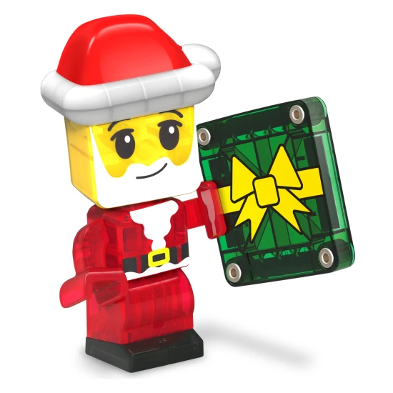 MAGNA-TILES Adventskalender – 34 Teile mit weihnachtlichen Motiven, Figuren und Mikro-Chassis