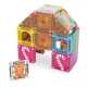 AGNA-TILES microMAGS Gingerbread House Travel Set – magnetisches Bauset mit 24 Teilen für Kinder ab 3 Jahren