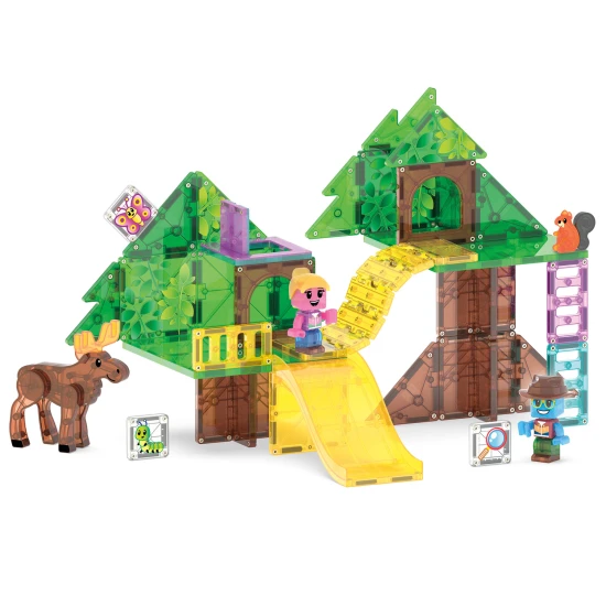 Großes Baumhaus-Themen-Set MAGNA-TILES mit Wald-Figuren und Tieren