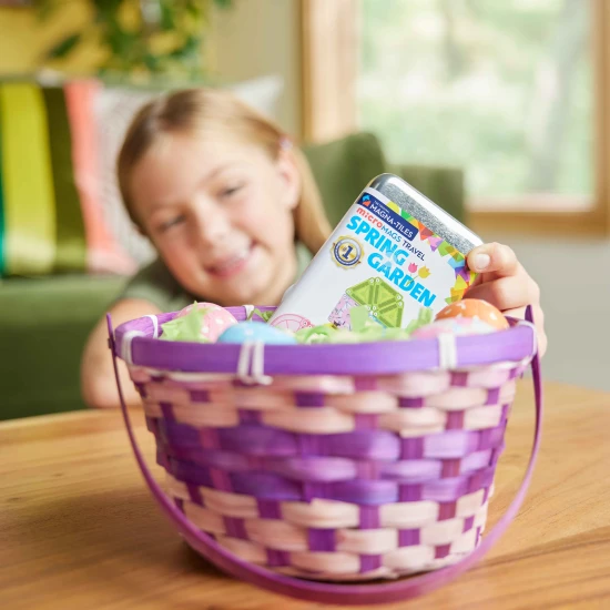 MAGNA-TILES microMAGS Spring Garden 24-teiliges magnetisches Bauset, perfekt für unterwegs