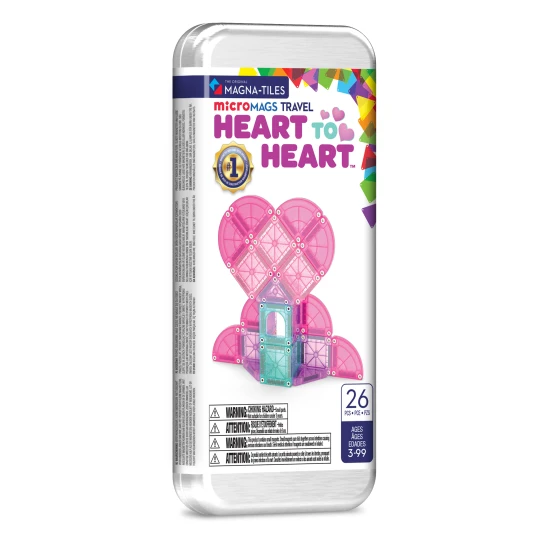 Magnetbausatz microMAGS Heart to Heart 26 Teile, geeignet für Reisen.