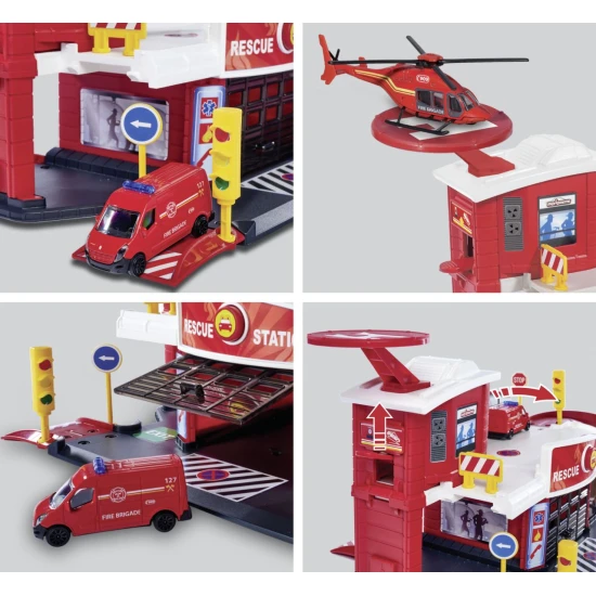 Creatix Feuerwehrstation mit 1 Auto Creatix Feuerwehrstation mit 1 Auto – Majorette MJ2050038