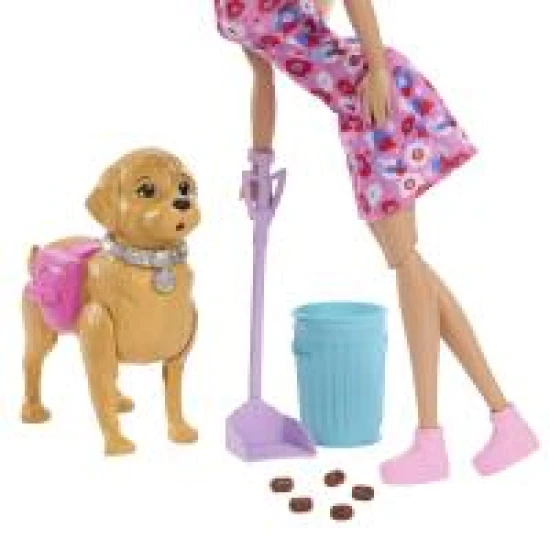 Barbie Puppe mit Hündchen beim Spaziergang Barbie Puppe mit Hündchen beim Spaziergang