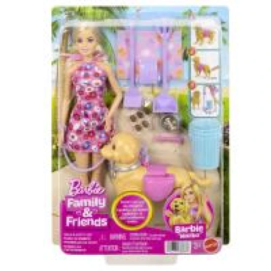 Barbie Puppe mit Hündchen beim Spaziergang Barbie Puppe mit Hündchen beim Spaziergang
