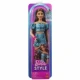 Mattel Barbie Fashionistas Modepuppe in Top und Rock mit petrolfarbenem Print 25JJN63