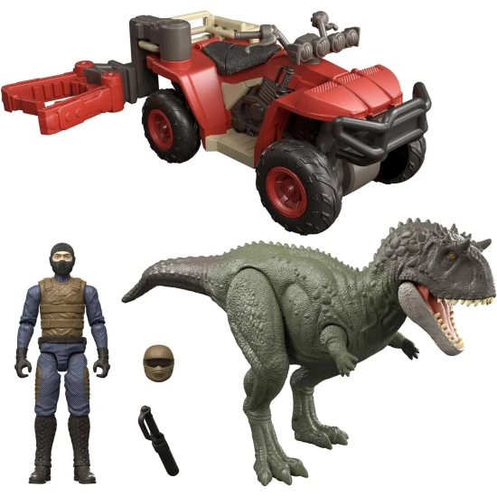 Mattel Jurassic World Dinosaurierangriff Fahrzeug und Figur 25JKG91