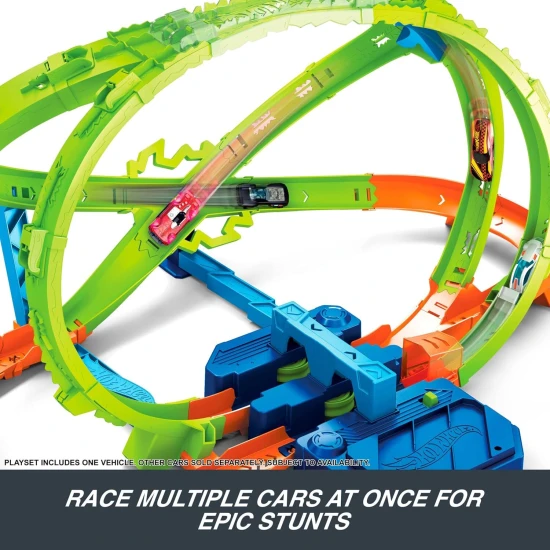 Mattel Hot Wheels Stunt Tracks Hypersphere Crash Stunt Rennbahn 25JMG48