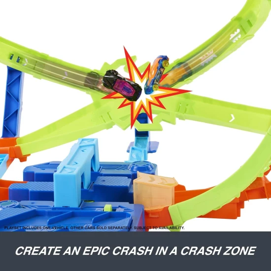 Mattel Hot Wheels Stunt Tracks Hypersphere Crash Stunt Rennbahn 25JMG48