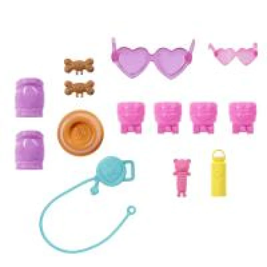Barbie Puppe mit Hund auf Rollschuhen blond Barbie Puppe mit Hund auf Rollschuhen blond