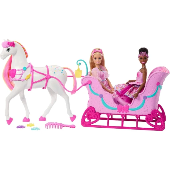 Mattel Barbie Nussknacker Schlitten mit Pferd 25JNH63