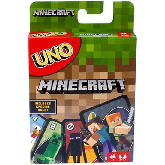 UNO™ Minecraft Kartenspiel mit Minecraft-Charakteren und Aktionskarten, inklusive Creeper