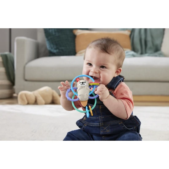 Fisher-Price® Beißspielzeug Otter mit flexiblen Ringen, texturierten Beißringen und rasselnden Perlen