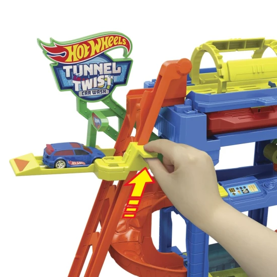 Hot Wheels City Color Shifters Autowaschanlage mit drehbarem Tunnel und Farbwechsel