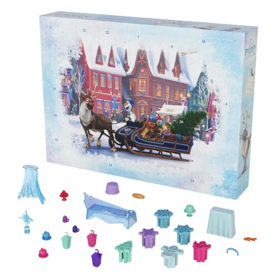 Frozen Adventskalender mit kleinen Puppen von Anna, Elsa, Olaf und Sven 2024