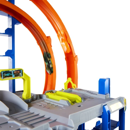Hot Wheels City Maxi Garage mit drei Etagen, Abwurfmechanismus und funktionierender Waschanlage