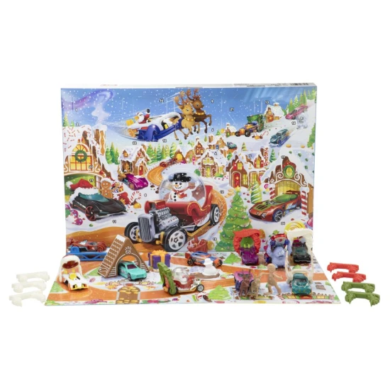 Hot Wheels Adventskalender mit 24 Türchen, Autos und winterlichem Zubehör