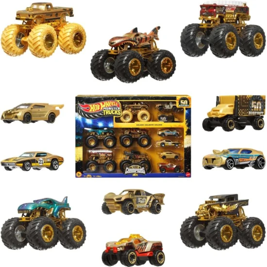 HW Monster Trucks Bigfoot 50-jähriges Jubiläum Set mit Autos & Trucks Mattel HW Monster Trucks Bigfoot 50-jähriges Jubiläum Set mit Autos & Trucks