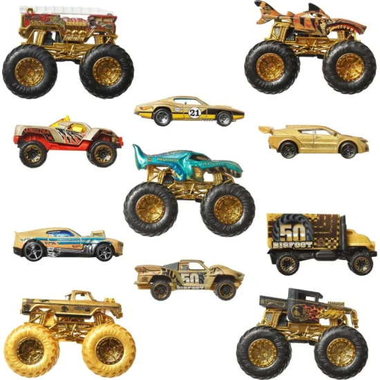 HW Monster Trucks Bigfoot 50-jähriges Jubiläum Set mit Autos & Trucks Mattel HW Monster Trucks Bigfoot 50-jähriges Jubiläum Set mit Autos & Trucks
