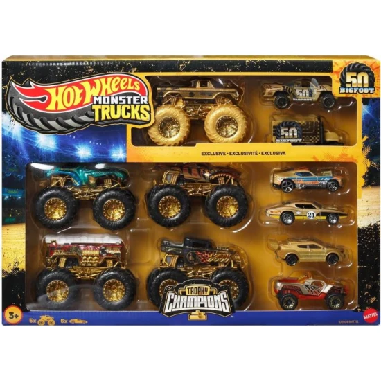 HW Monster Trucks Bigfoot 50-jähriges Jubiläum Set mit Autos & Trucks Mattel HW Monster Trucks Bigfoot 50-jähriges Jubiläum Set mit Autos & Trucks