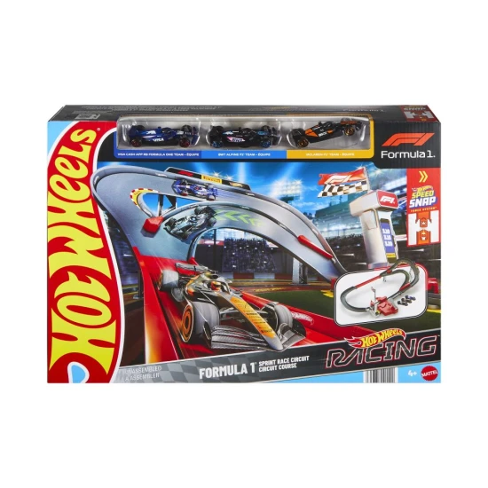 Hot Wheels Racing Formel 1 Startbahn mit drei Rennautos