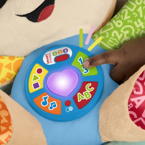 Sprechender Hund Smart Stages Fisher-Price – interaktives Plueschspielzeug fuer Babys mit Musik, Lichtern und Lernfunktionen