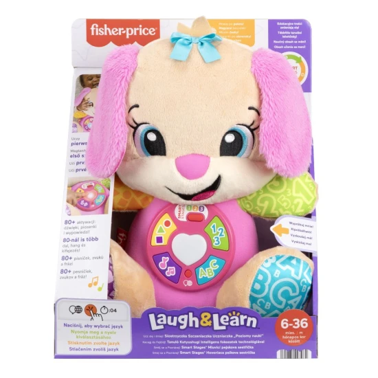 Sprechender Hund Fisher-Price Smiling and Learning interaktives Plüschtier für Kinder mit Liedern und leuchtendem Herz