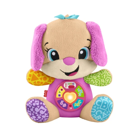 Sprechender Hund Fisher-Price Smiling and Learning interaktives Plüschtier für Kinder mit Liedern und leuchtendem Herz