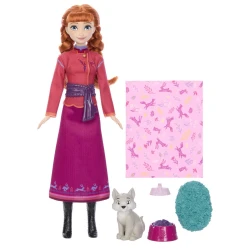 Frozen Anna Puppe mit Polarwolf