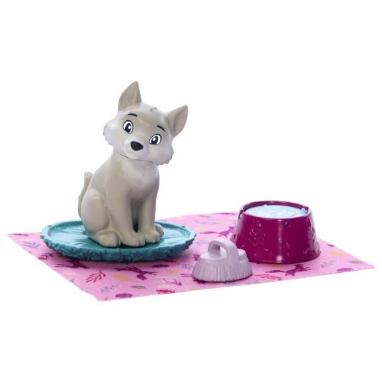 Anna-Puppe aus Disneys Die Eiskönigin mit kleinem Wolfbaby und Zubehör – Frozen Spielset für Kinder ab 3 Jahren.