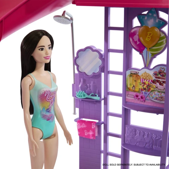 Barbie Traum-Pool mit Rutsche, Whirlpool und Snackbar – Spielzeug für Kinder ab 3 Jahren, ideal für Wasserspaß und Poolpartys.