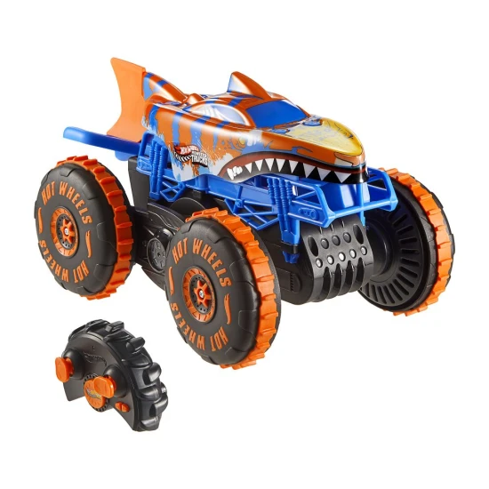 Hot Wheels Monster Trucks Kletterer Tiger Shark RC fährt über Gelände und klettert über Hindernisse