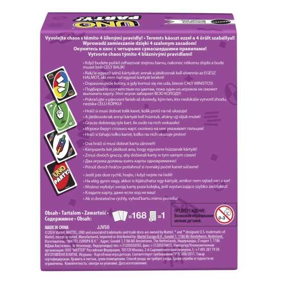 UNO Party – Spezielle UNO Edition für größere Gruppen von Spielern mit 168 Karten, neuen Regeln und unterhaltsamen interaktiven Elementen