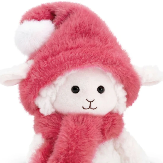Schaf Marshmallow mit himbeerfarbener Mütze 20 cm Schaf Marshmallow mit himbeerfarbener Mütze 20 cm