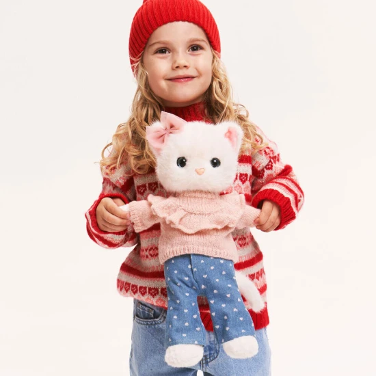 Lucky Kitty Plüschkatze Sophie – Denim Hearts